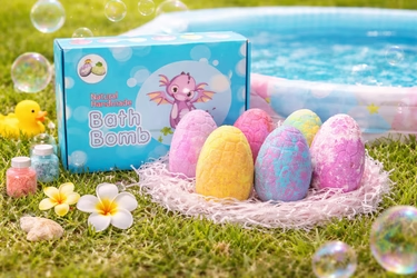 Natural handmade bath bomb — dragon and egg theme